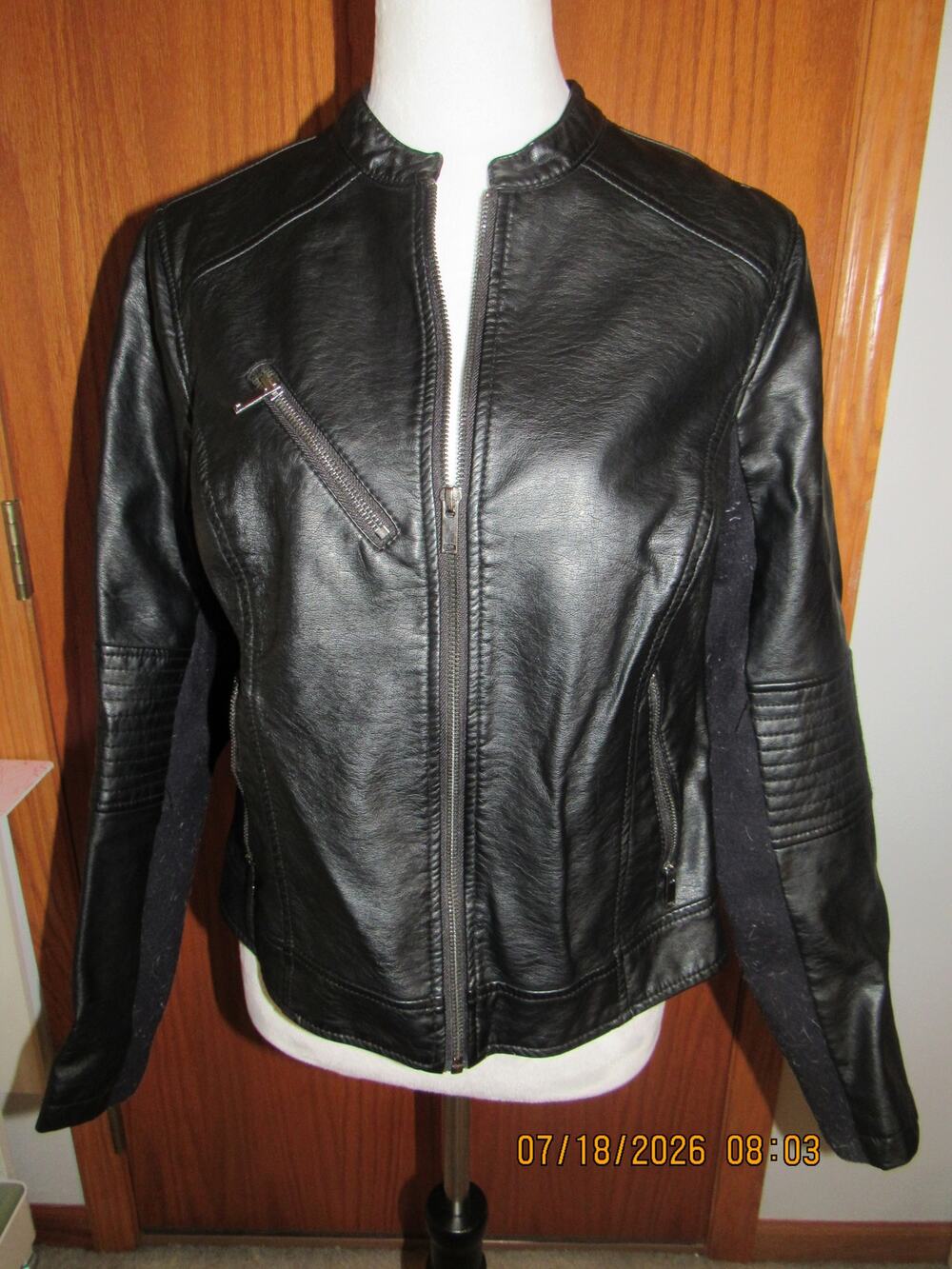 Black Apt-9 Faux Leather Jacket - Size M